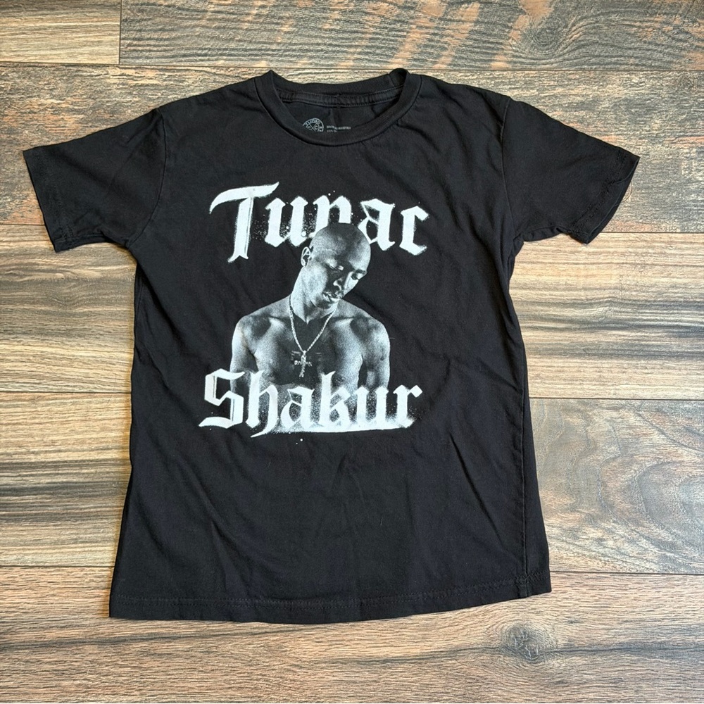 Cross Colours Tupac Shakur black graphic short sleeve boys top size large - Picture 8 of 8